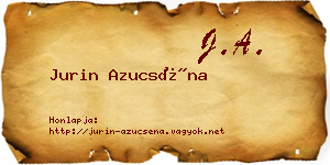 Jurin Azucséna névjegykártya